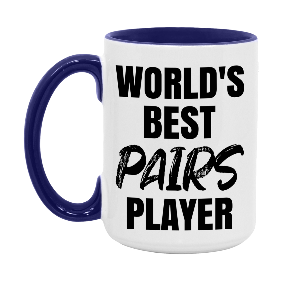 World's Best Pairs Player Mug, Funny Card Game Player Gift, 11Oz Or 15Oz White Ceramic Mug