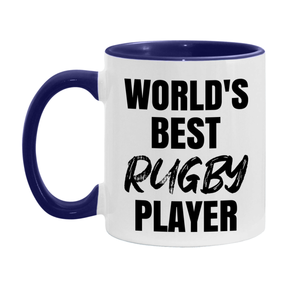 World's Best Rugby Player Mug, Double-Sided 11Oz Or 15Oz Coffee Cup