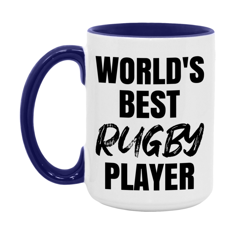 World's Best Rugby Player Mug, Double-Sided 11Oz Or 15Oz Coffee Cup