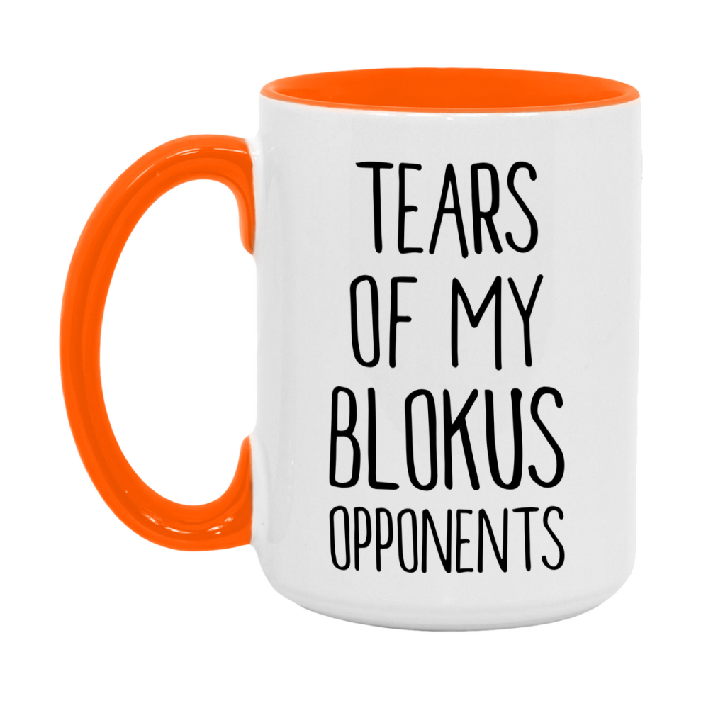 Funny Board Game Mug, Tears of My Blokus Opponents, 11oz or 15oz Ceramic White Coffee Cup