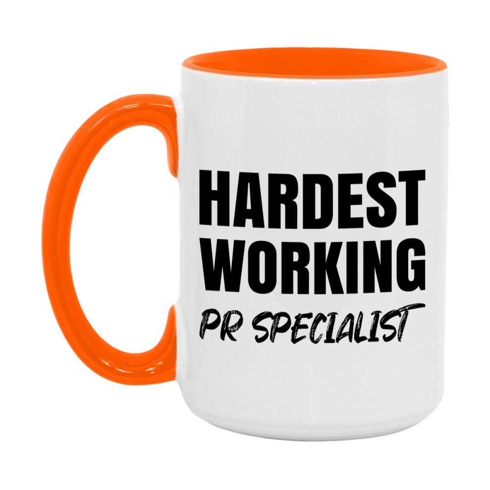 Pr Specialist Superlative Mug, Hardest Working Pr Specialist, 11oz or 15oz Ceramic Coffee Mug, Double-Sided Cup, Gift for Pr Specialist, Coworker Gift, Boss Gift
