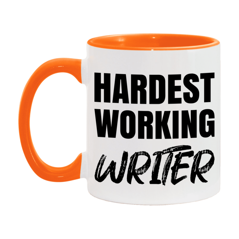 Writer Superlative Mug, Hardest Working Writer, 11oz or 15oz Ceramic Coffee Mug, Double-Sided Cup, Gift for Writer, Coworker Gift, Boss Gift