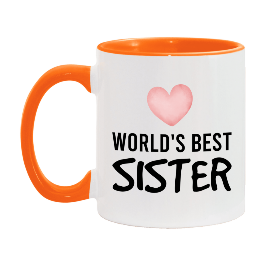 World's Best Sister Mug, Sister Superlative Coffee Mug, 11oz or 15oz Ceramic Cup, Gift for Sister