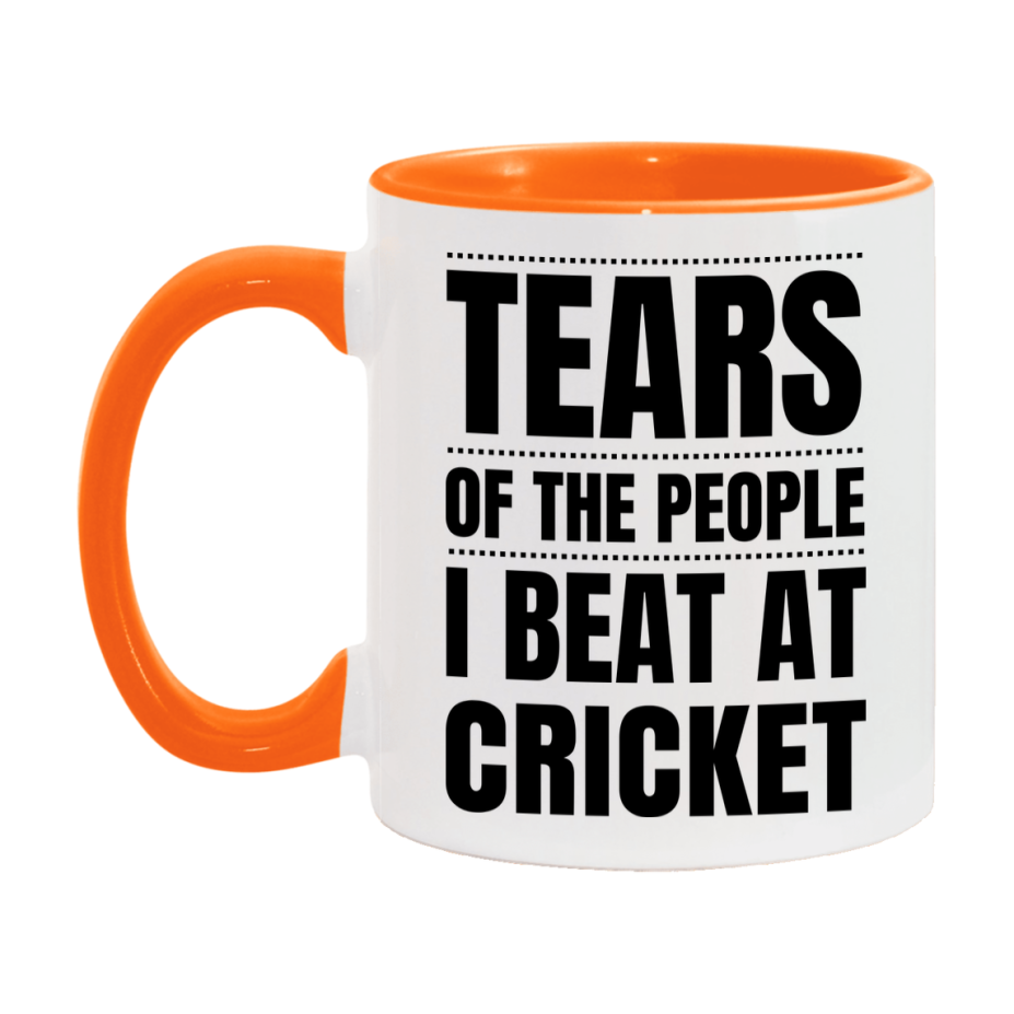 Funny Cricket Mug - "Tears Of The People I Beat At Cricket" - 11Oz Or 15Oz Ceramic Coffee Cup