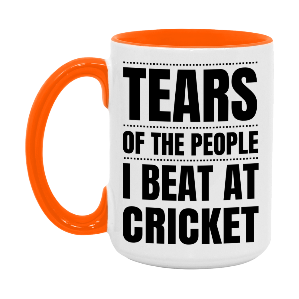 Funny Cricket Mug - "Tears Of The People I Beat At Cricket" - 11Oz Or 15Oz Ceramic Coffee Cup