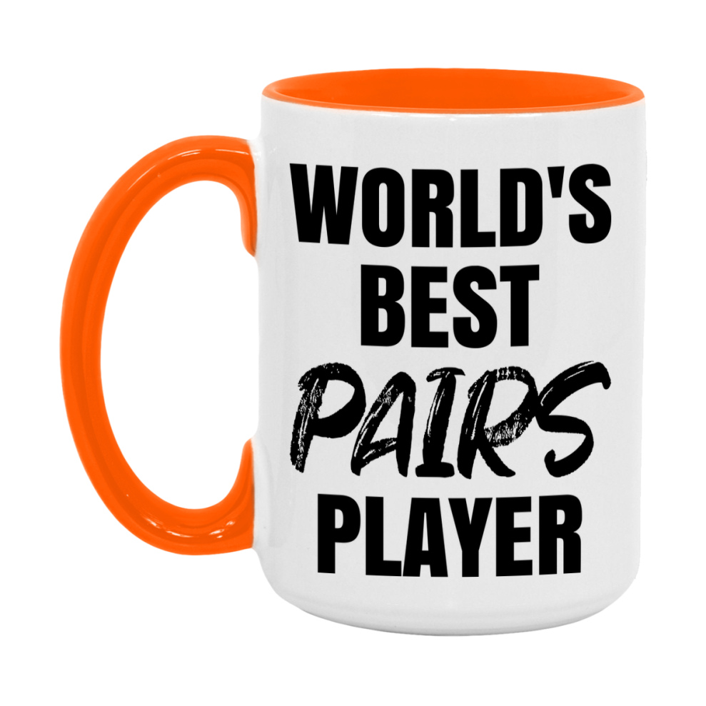 World's Best Pairs Player Mug, Funny Card Game Player Gift, 11Oz Or 15Oz White Ceramic Mug