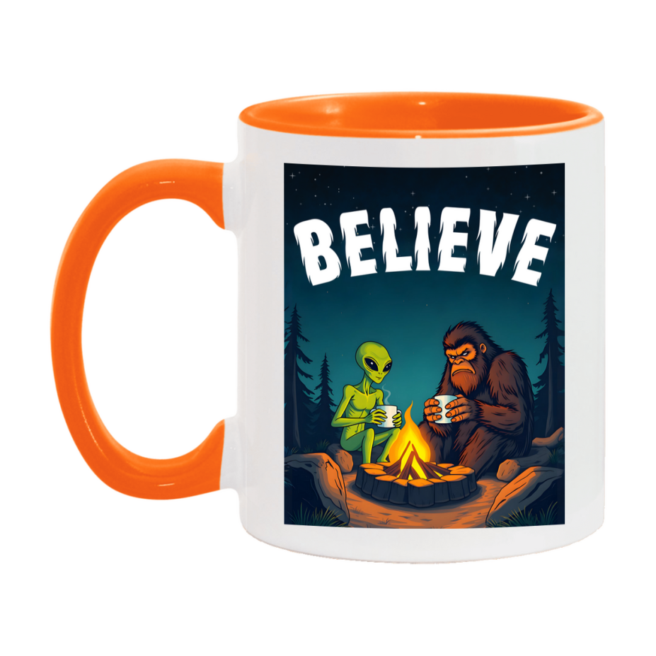 Bigfoot Mug – Funny Bigfoot And Alien Coffee Cup, Double-Sided 11Oz Or 15Oz Ceramic, Perfect Mother’s Day Or Father’s Day Gift