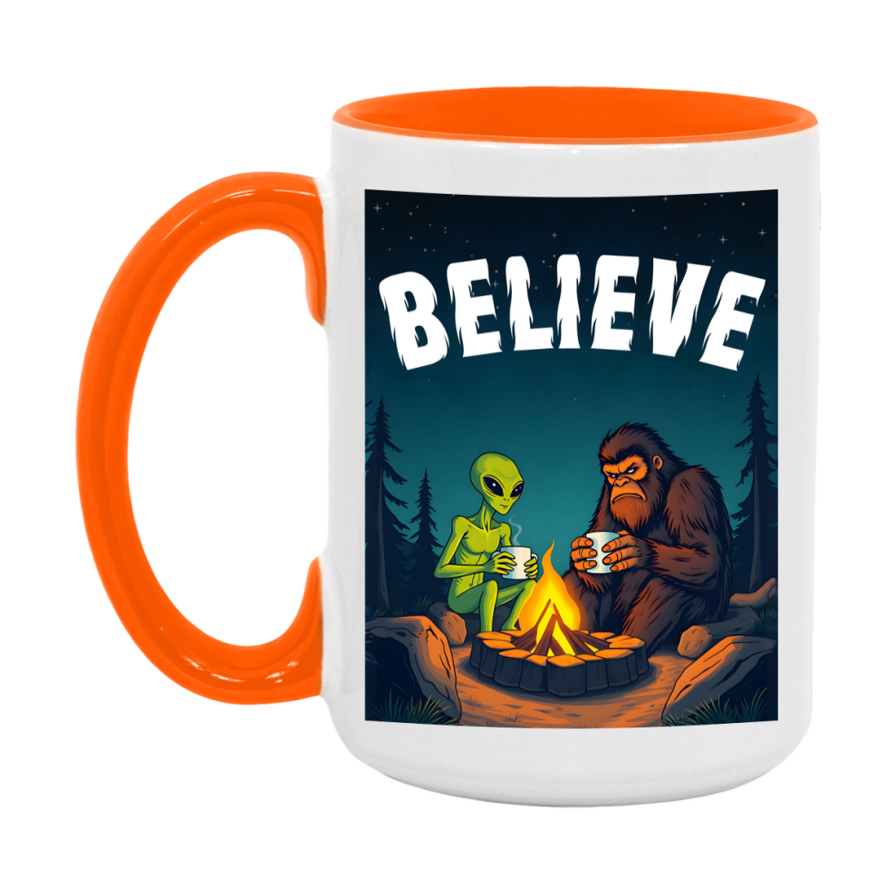Bigfoot Mug – Funny Bigfoot And Alien Coffee Cup, Double-Sided 11Oz Or 15Oz Ceramic, Perfect Mother’s Day Or Father’s Day Gift