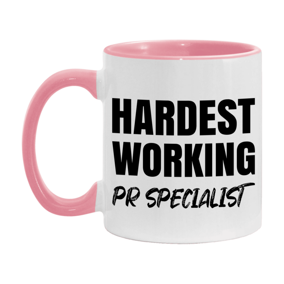 Pr Specialist Superlative Mug, Hardest Working Pr Specialist, 11oz or 15oz Ceramic Coffee Mug, Double-Sided Cup, Gift for Pr Specialist, Coworker Gift, Boss Gift