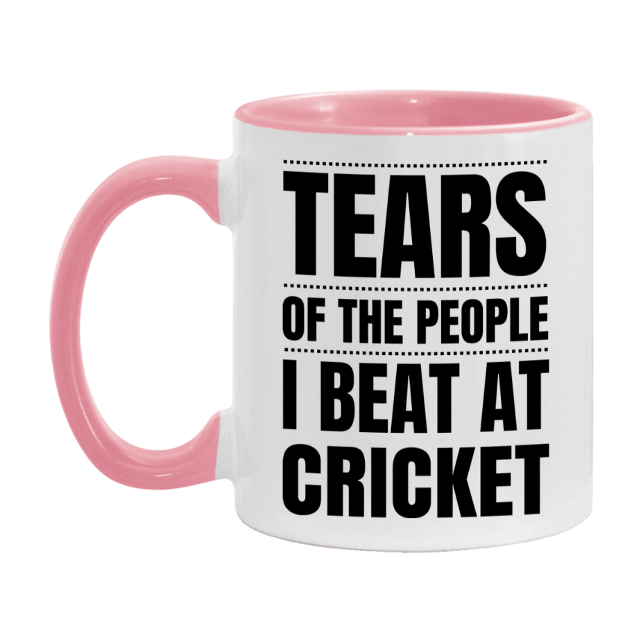 Funny Cricket Mug - "Tears Of The People I Beat At Cricket" - 11Oz Or 15Oz Ceramic Coffee Cup
