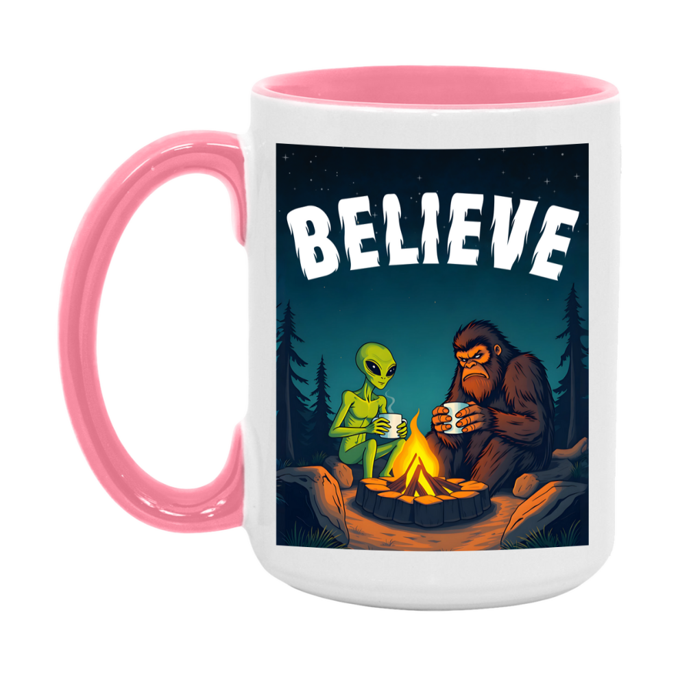 Bigfoot Mug – Funny Bigfoot And Alien Coffee Cup, Double-Sided 11Oz Or 15Oz Ceramic, Perfect Mother’s Day Or Father’s Day Gift