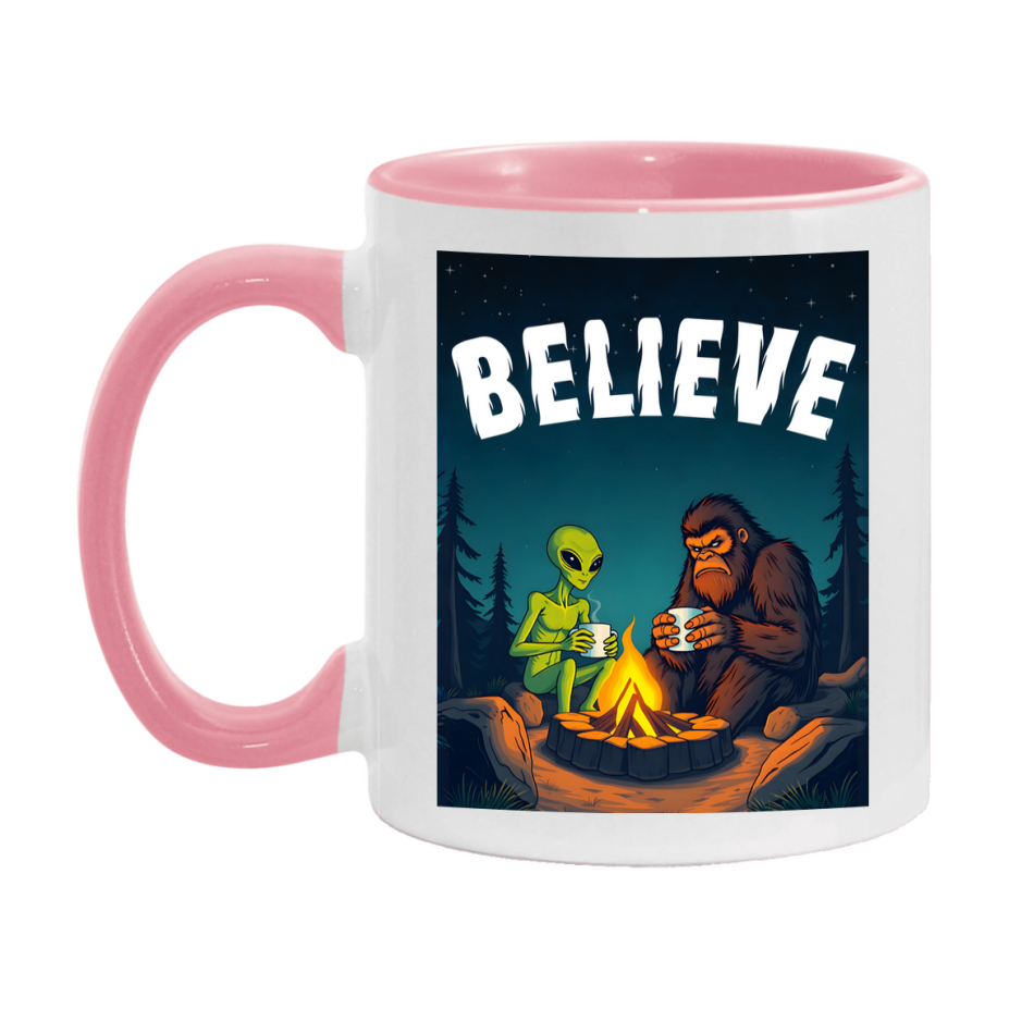 Bigfoot Mug – Funny Bigfoot And Alien Coffee Cup, Double-Sided 11Oz Or 15Oz Ceramic, Perfect Mother’s Day Or Father’s Day Gift