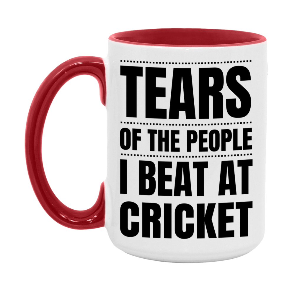Funny Cricket Mug - "Tears Of The People I Beat At Cricket" - 11Oz Or 15Oz Ceramic Coffee Cup