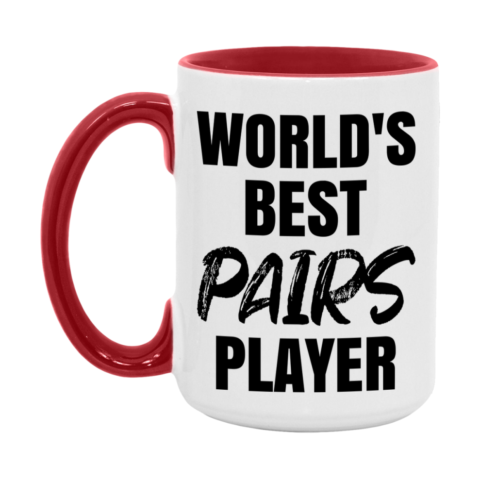 World's Best Pairs Player Mug, Funny Card Game Player Gift, 11Oz Or 15Oz White Ceramic Mug
