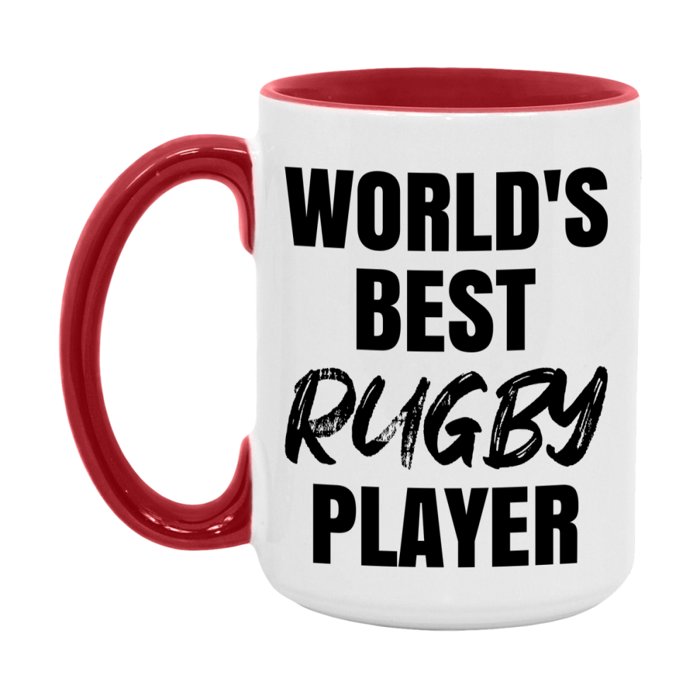 World's Best Rugby Player Mug, Double-Sided 11Oz Or 15Oz Coffee Cup