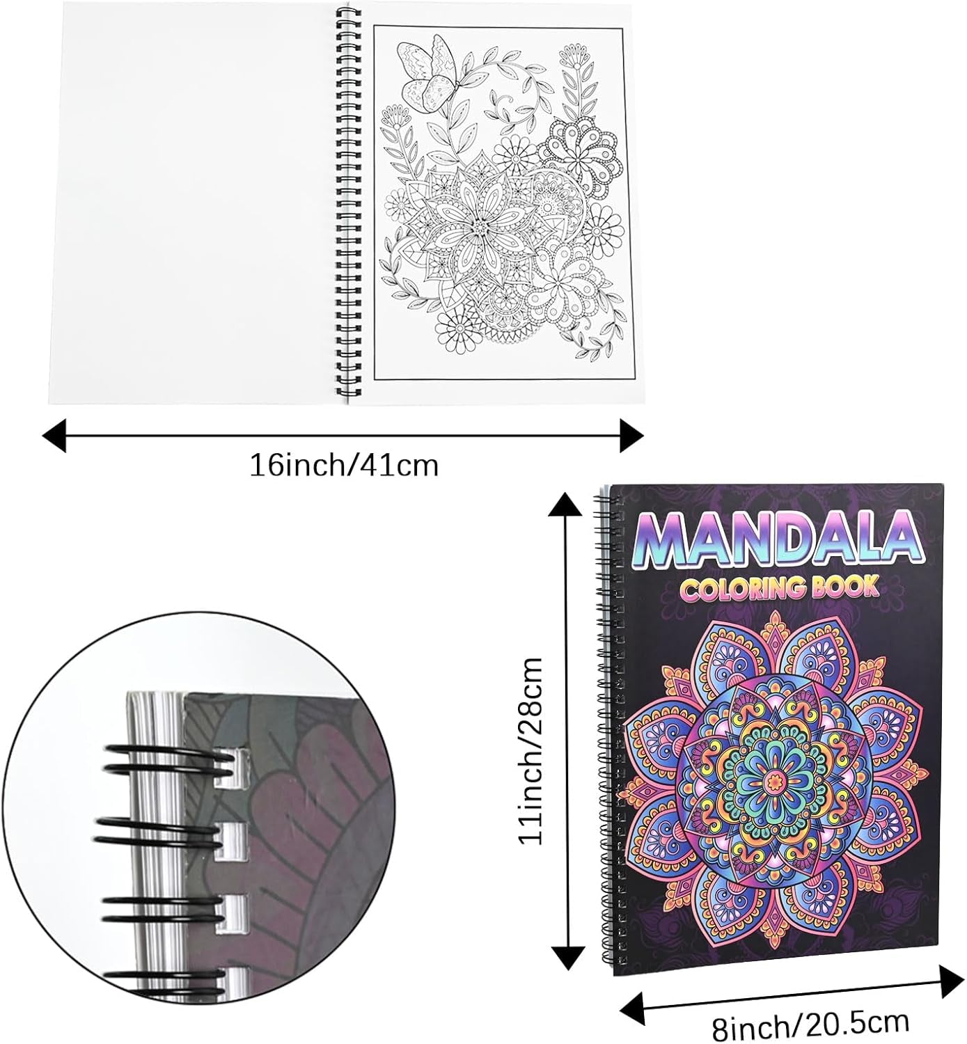 3 Pack Adult Stress Relief Coloring Book,60 Page Mandalas,Animal & Flower Patterns,Spiral Bound Women Coloring Books for Mindfulness & Relaxation for Christmas,Birthday&Holiday Party Gifts