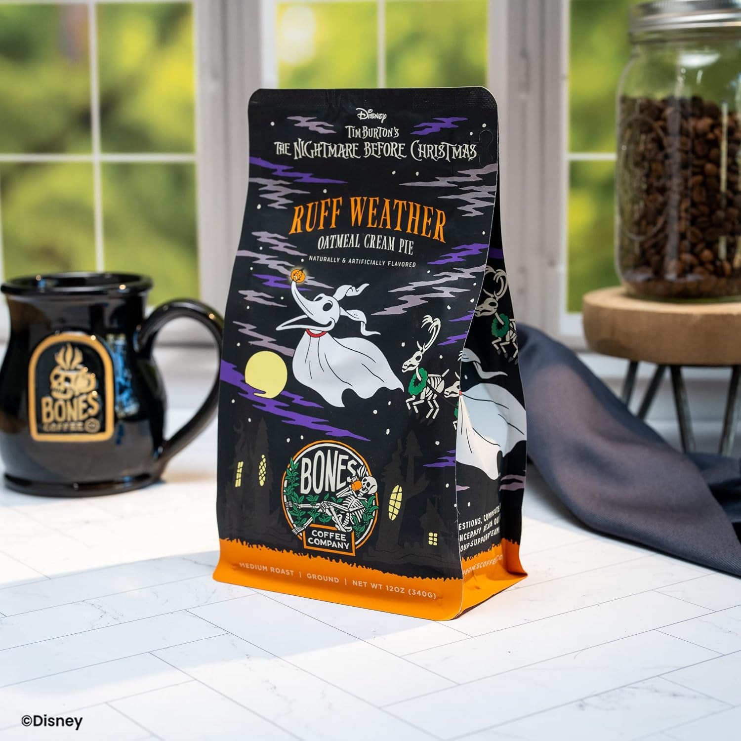 Nightmare Before Christmas Oatmeal Creampie Flavored Coffee Beans - Medium Roast, Low Acid (12 Oz)