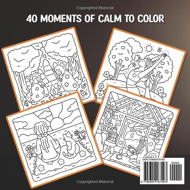 Moments of Calm Simple Coloring Book for Adults and Teens: Cozy & Relaxing Hygge-Inspired Easy Designs Featuring Women in Peaceful Scenes