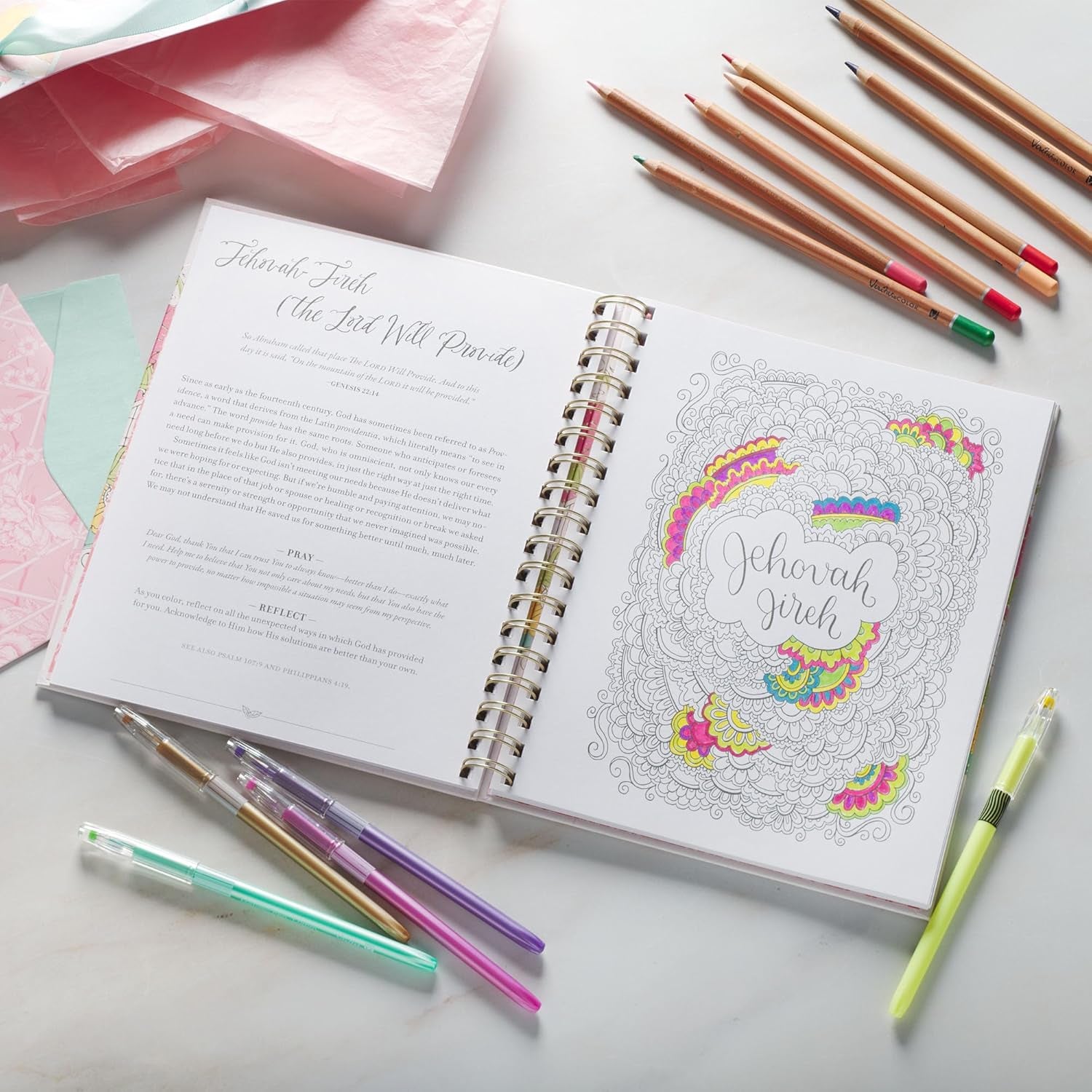Coloring the Names of God: 52 Devotions and Coloring Pages to Encourage Reflection and Praise