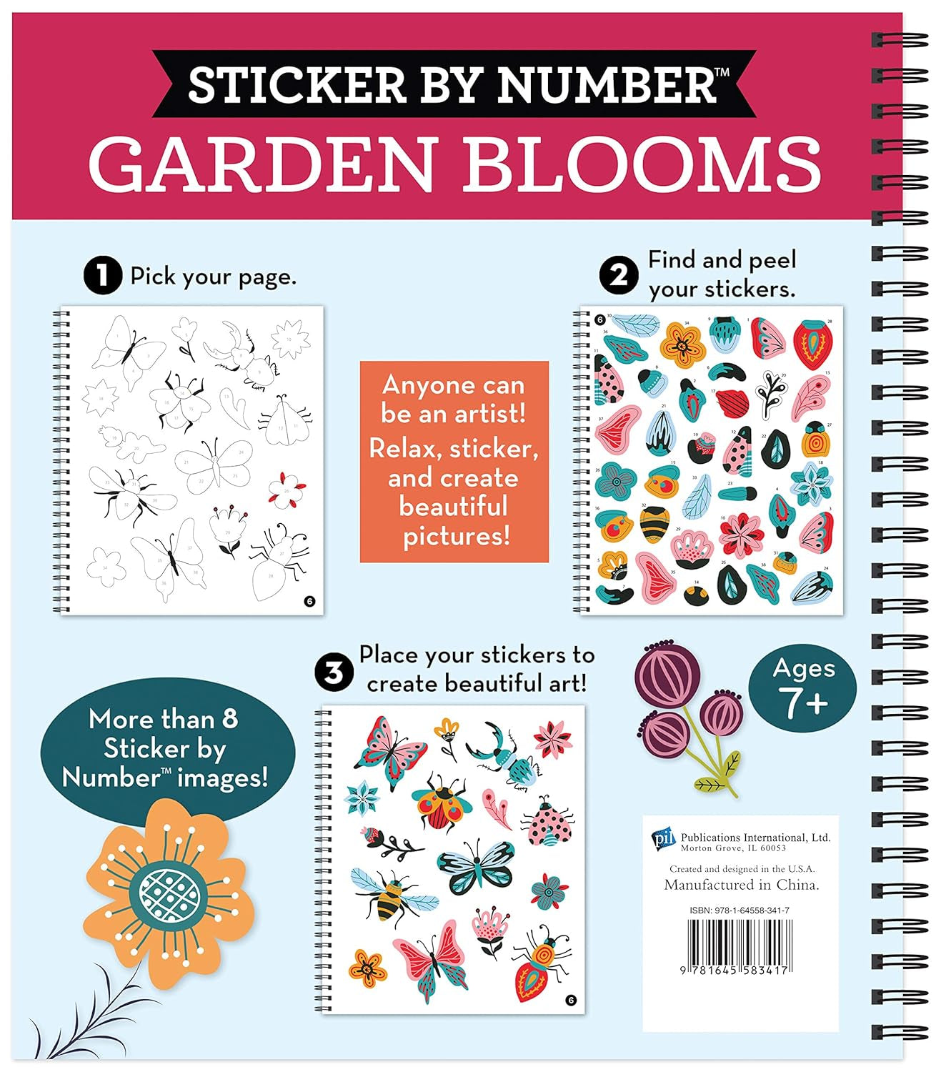 Brain Games - Sticker by Number: Garden Blooms