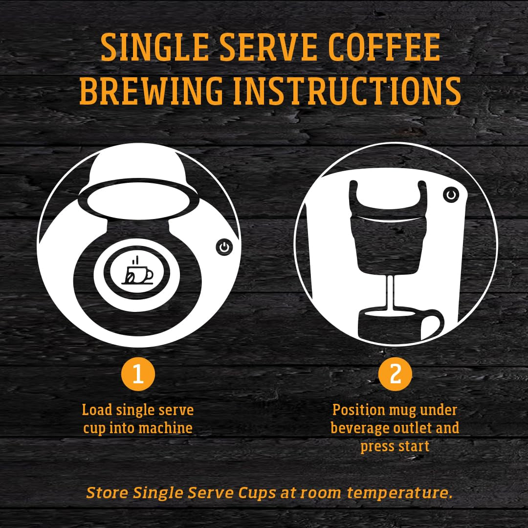 Yellowstone Maple Bourbon Medium Roast Coffee, Single Serve Recyclable Pods/Cups, 100% Arabica Beans, 12 Count