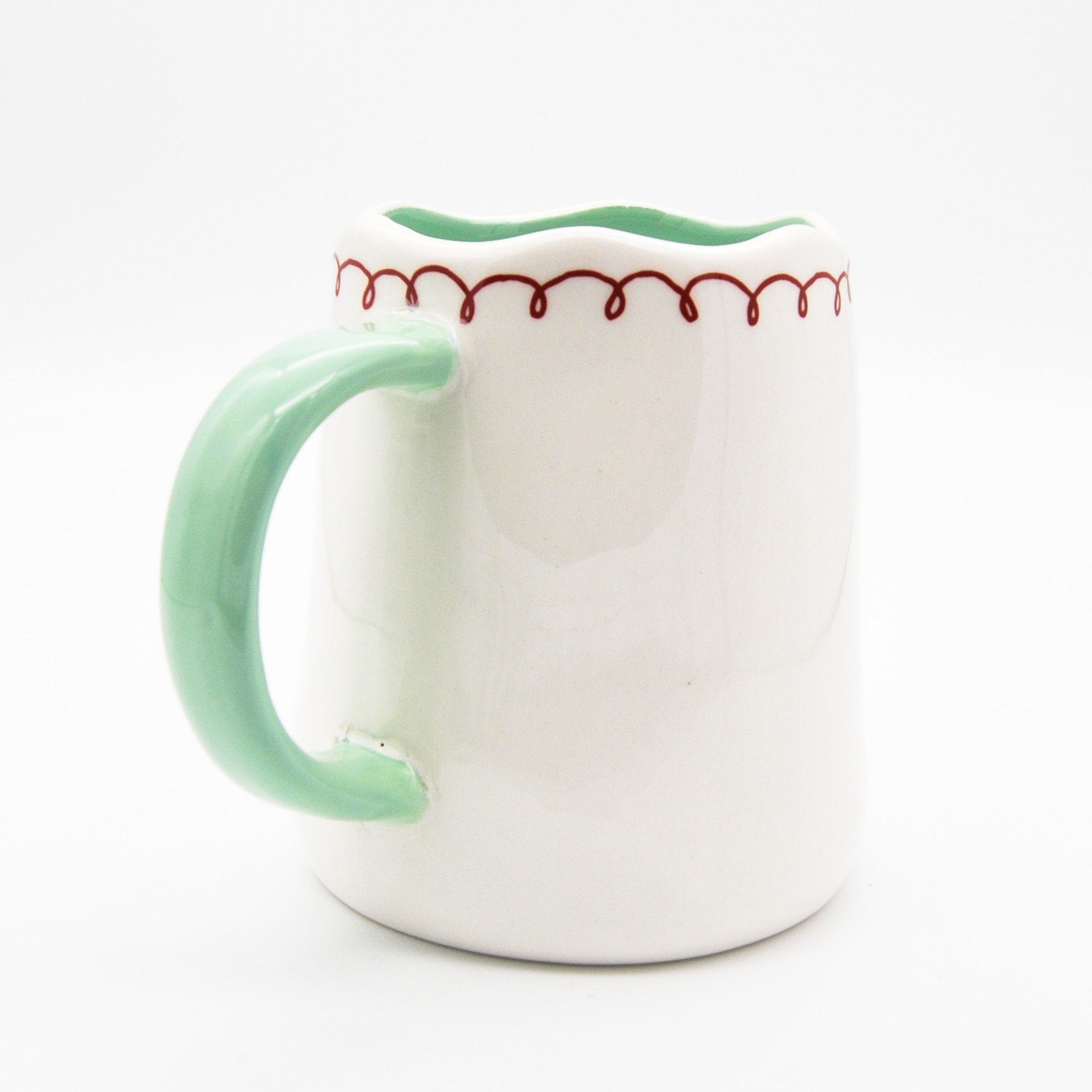 Rae Dunn Christmas Mug, Meowy Catmas 16oz Ceramic Coffee Cup for Cat Lovers