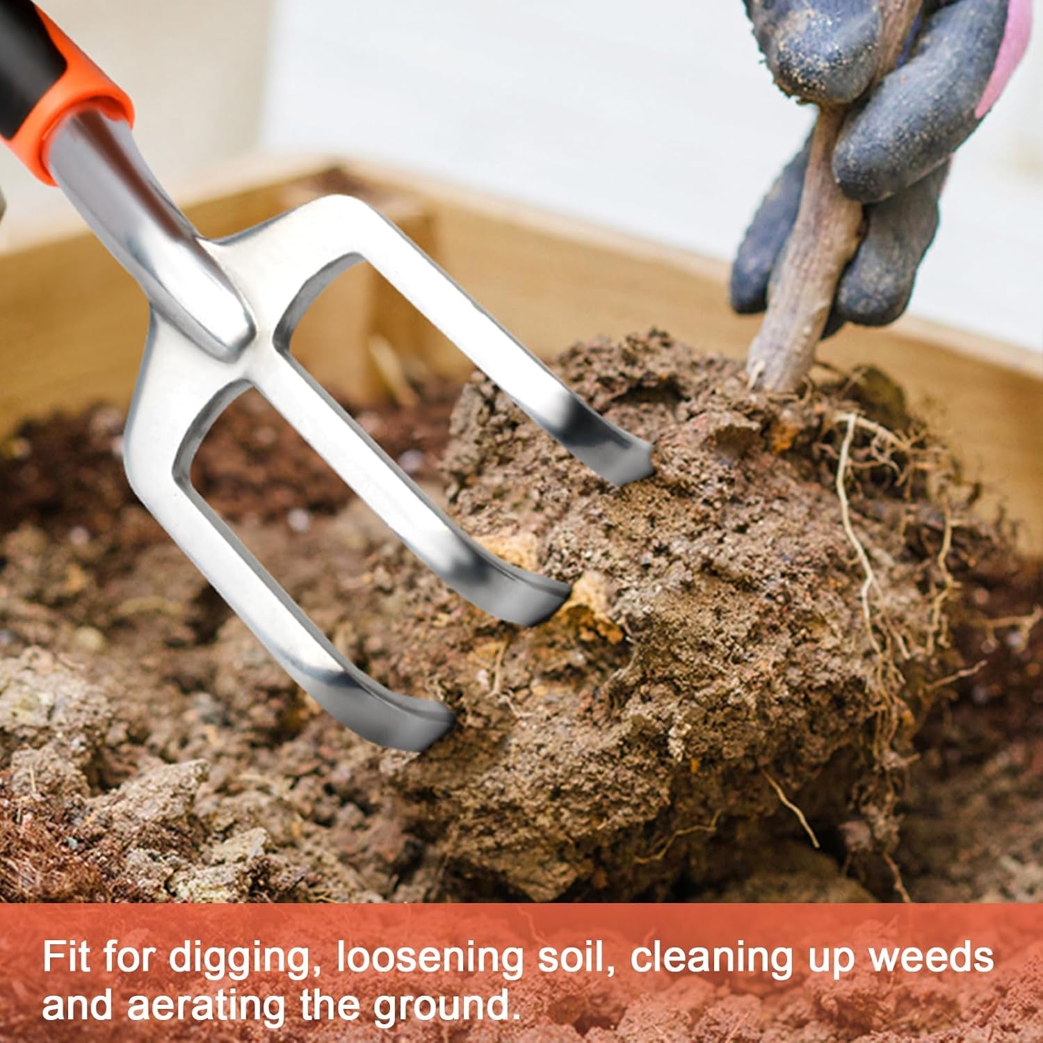 Hand Rake Garden Tool, Heavy Duty Hand Cultivators for Gardening, Small Garden Claw Tool Garden Hand Rake with Ergonomic Handle, Weed Rake Cultivator Tool for Cultivating, Loosening, Weeding