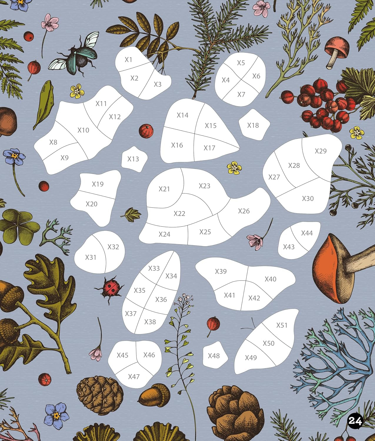 Brain Games - Sticker by Number - Vintage: Forest (28 Images to Sticker)