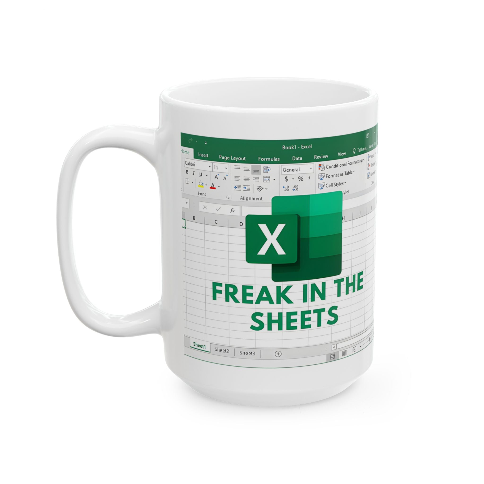 Freak In The Sheets Funny Spreadsheet Mug Gift, 11oz or 15oz
