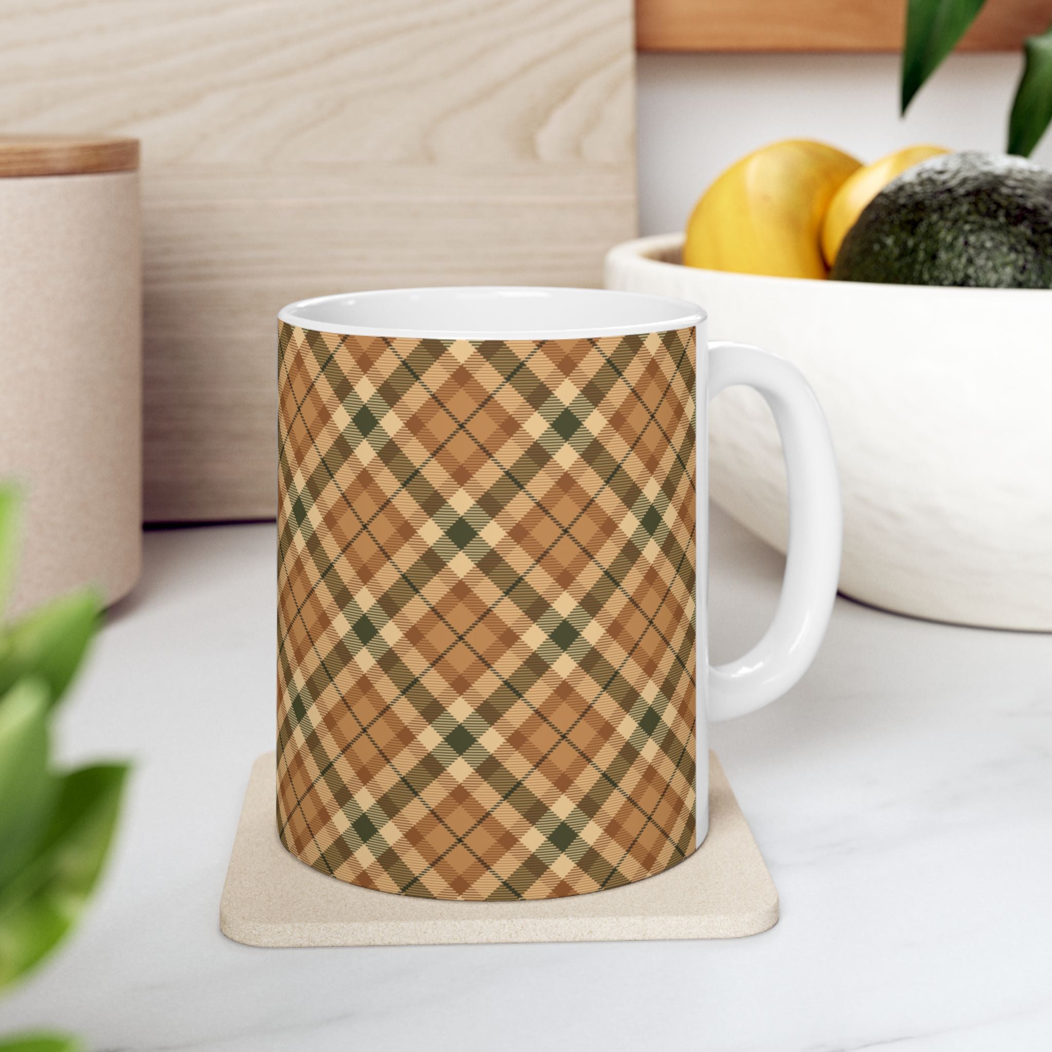 Plaid Ceramic Mug - Cozy and Stylish Drinkware for Every Occasion