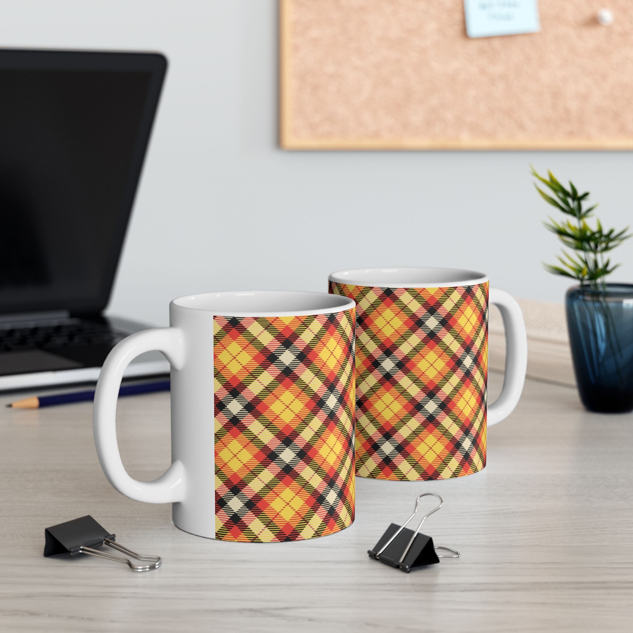 Plaid Ceramic Mug - Cozy and Stylish Drinkware for Every Occasion