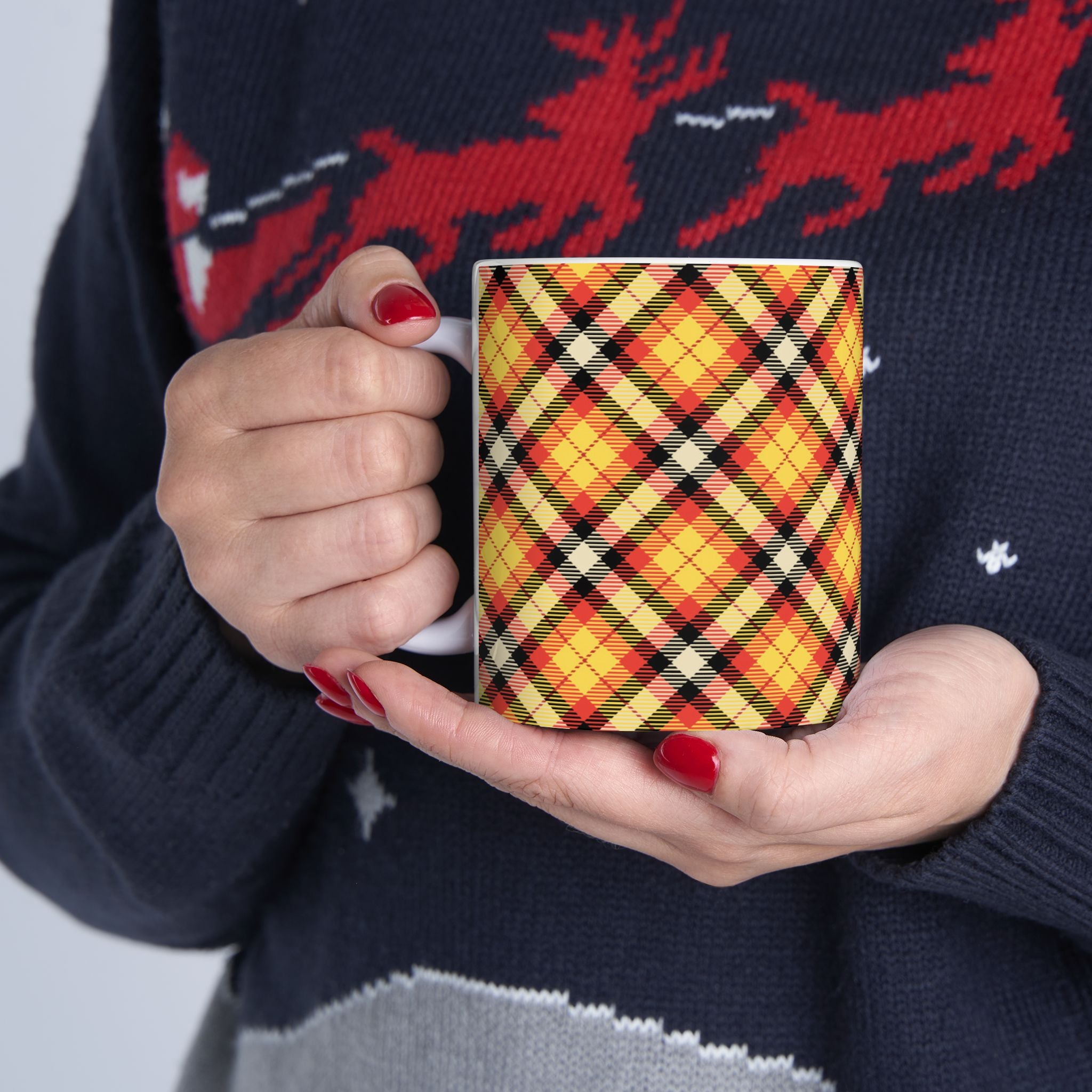 Plaid Ceramic Mug - Cozy and Stylish Drinkware for Every Occasion