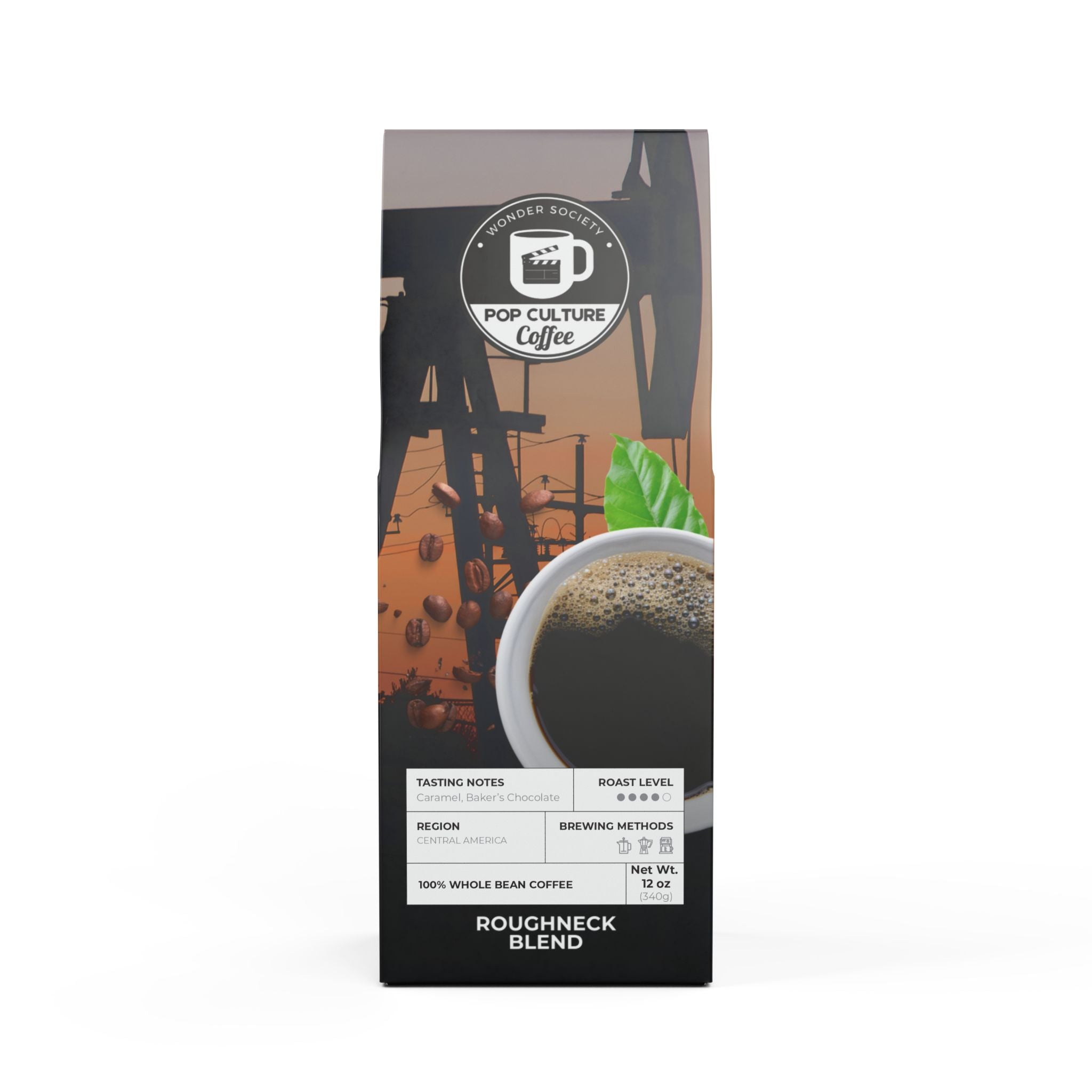 Roughneck Blend Coffee, Medium Dark Roast Coffee, 12oz