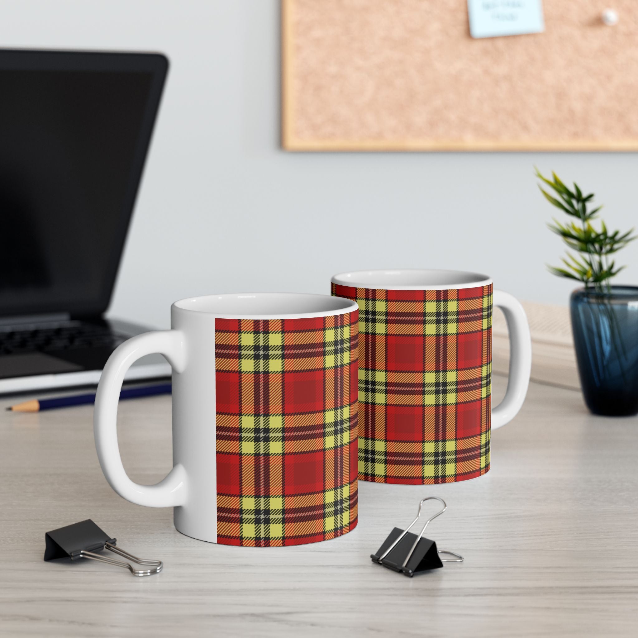 Plaid Ceramic Mug - Cozy and Stylish Drinkware for Every Occasion