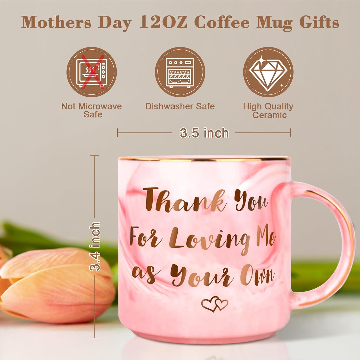 Mothers Day Mom Gifts from Daughter Son, Personalized 12 OZ Coffee Mug Keychain Stepmom Gift, Mothers Day Birthday Thanksgiving Christmas Stocking Stuffers for Stepmom Mother in Law