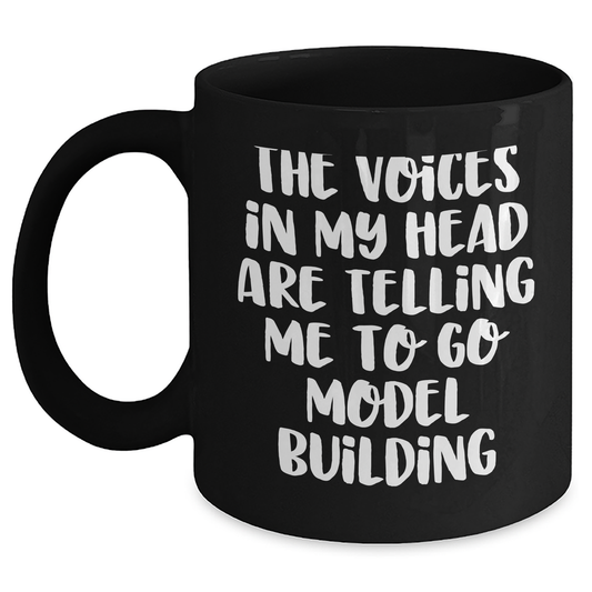 Funny Model Building Quote Gifts for Mom, Unique Black Coffee Mug from Friends, Perfect for Mother's Day - Main