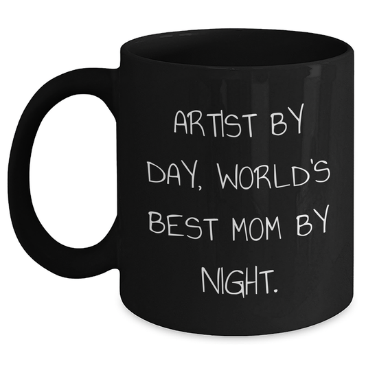 Artist Humor Funny Gifts from Mom to Dad on Father's Day Unique Black Coffee Mug - Main