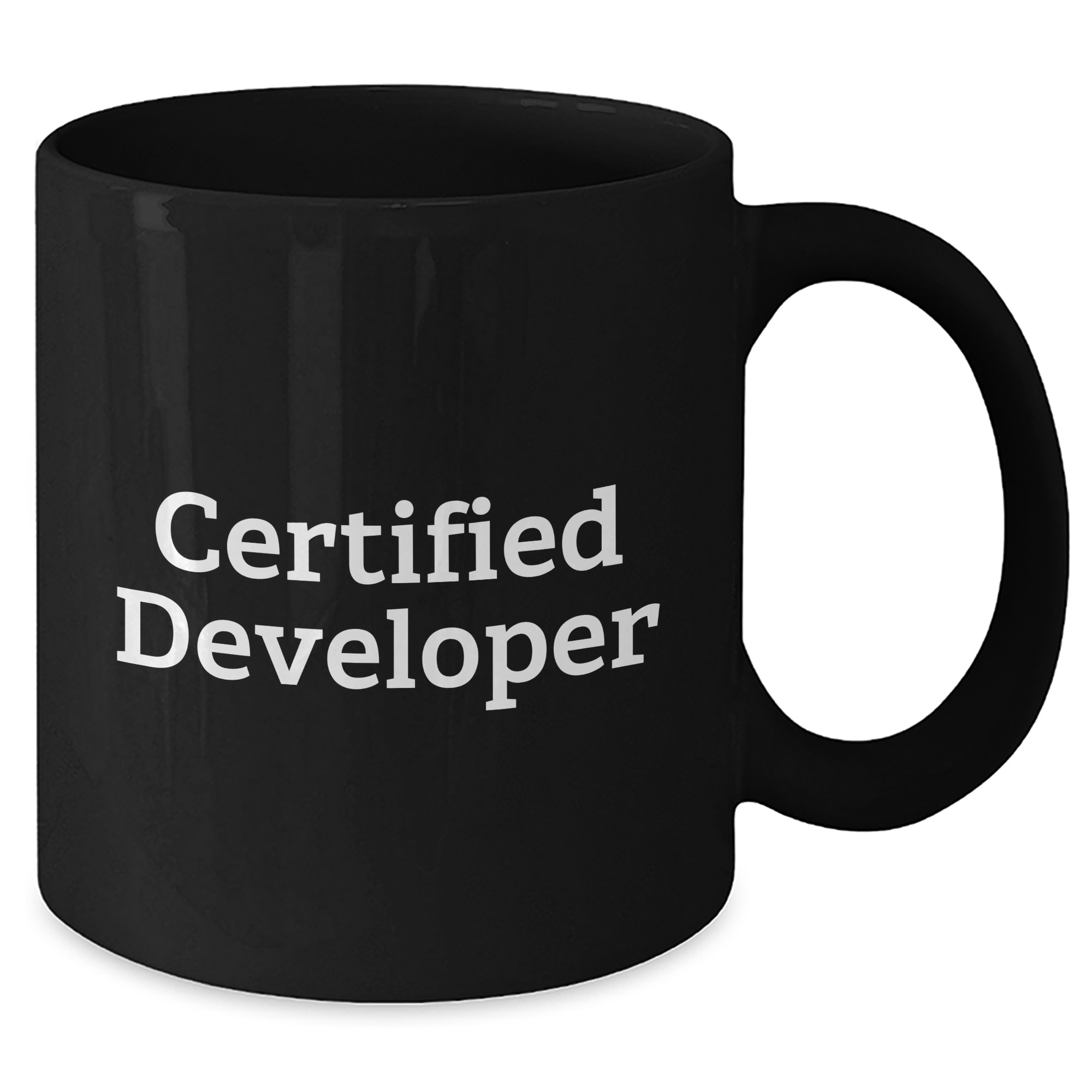 Funny Certified Developer Gifts for Him, Black Coffee Mug with Inspirational Quote, Perfect Unique Father's Day Unique Gift from Men to Developer Friends - Additional