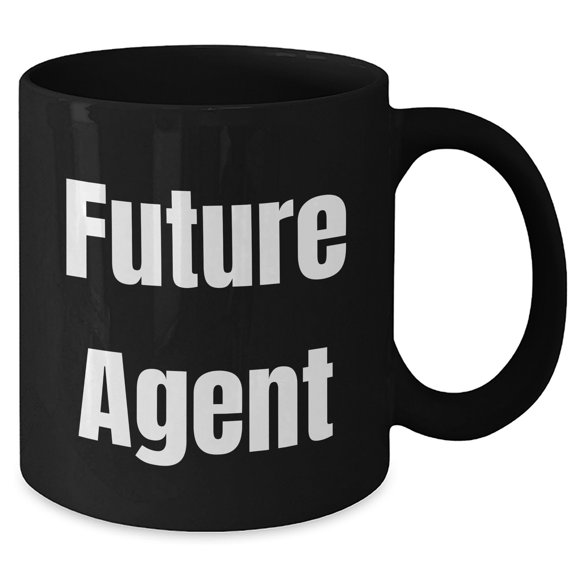 Funny Future Agent Gifts for Mom's Special Day, Black Coffee Mug with Inspirational Quote from 'Future Agent', Microwave and Dishwasher Safe - Additional