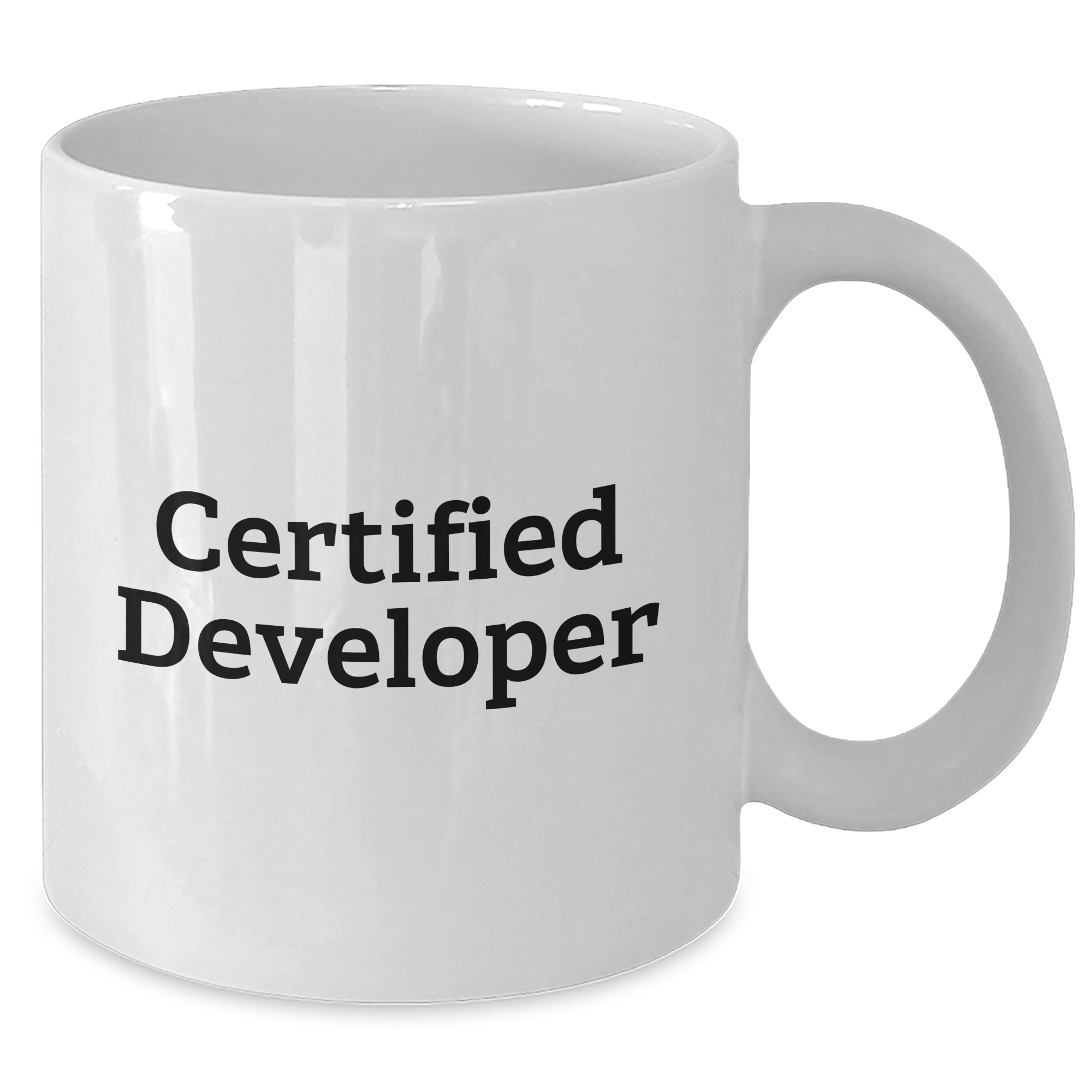 Funny Certified Developer Gifts for Men - White Coffee Mug with 11oz or 15oz Capacity for Dad's Special Day - Additional