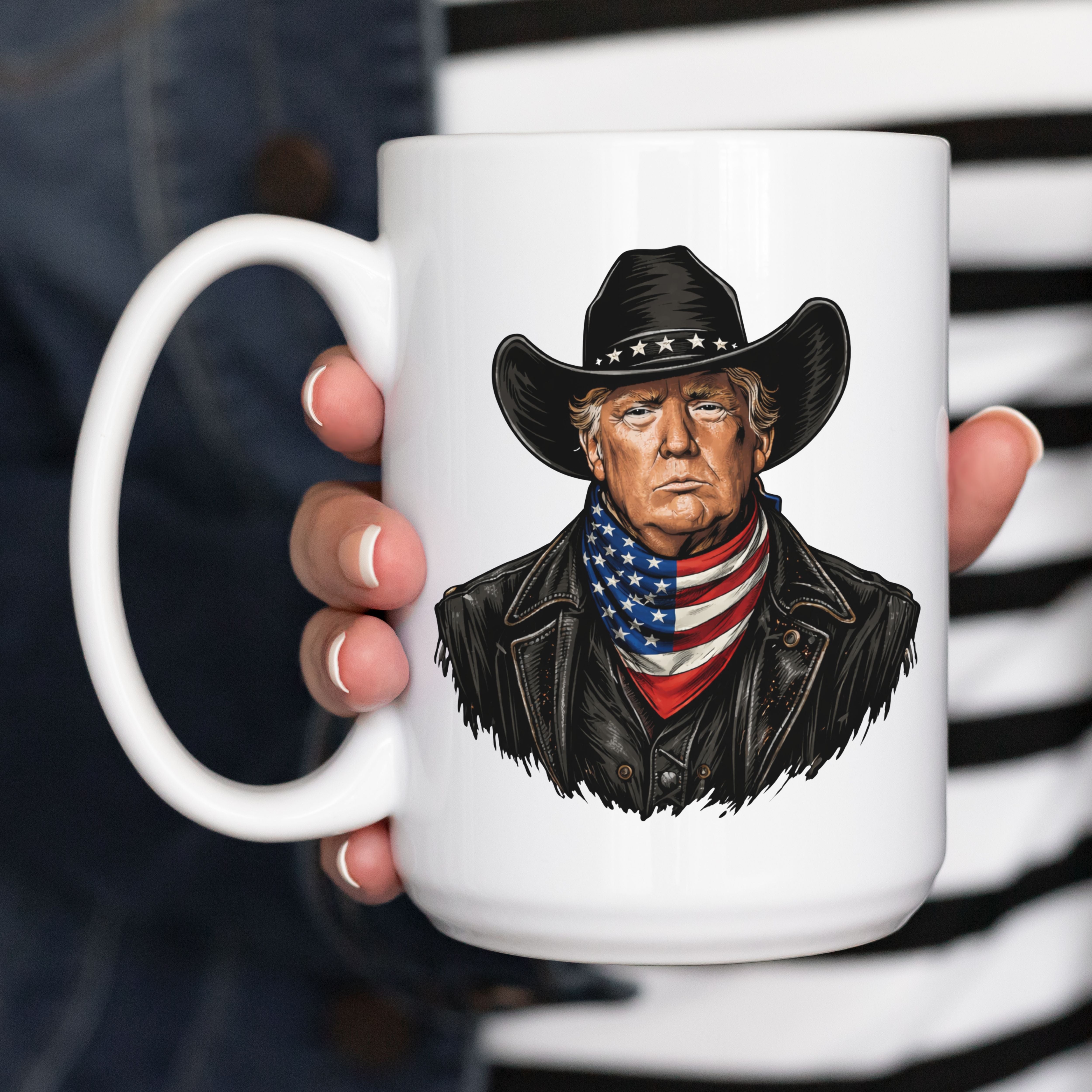 Trump 2024 Coffee Mug, Cowboy Outlaw Flag Mug, Patriotic Election Gift