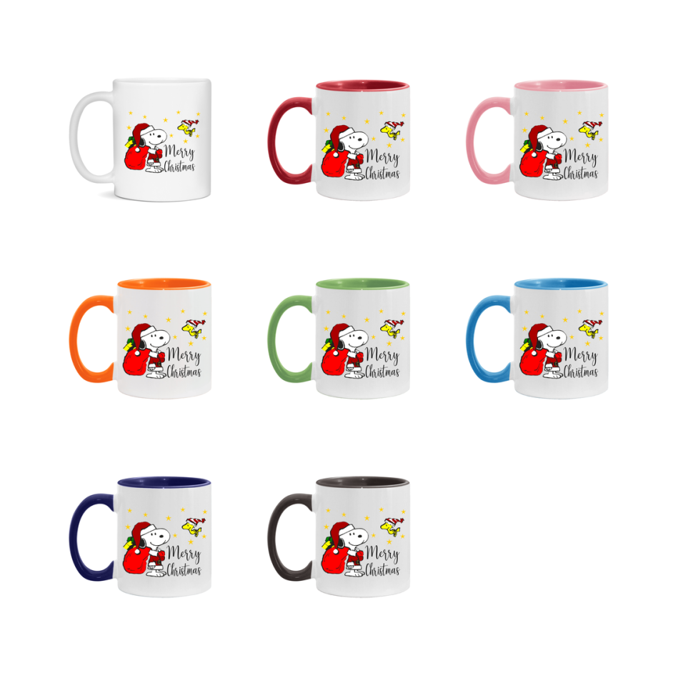 Peanuts Gang Christmas Mug, Snoopy Charlie Brown Holiday Coffee Cup, Ceramic Christmas Mug 11Oz Or 15Oz
