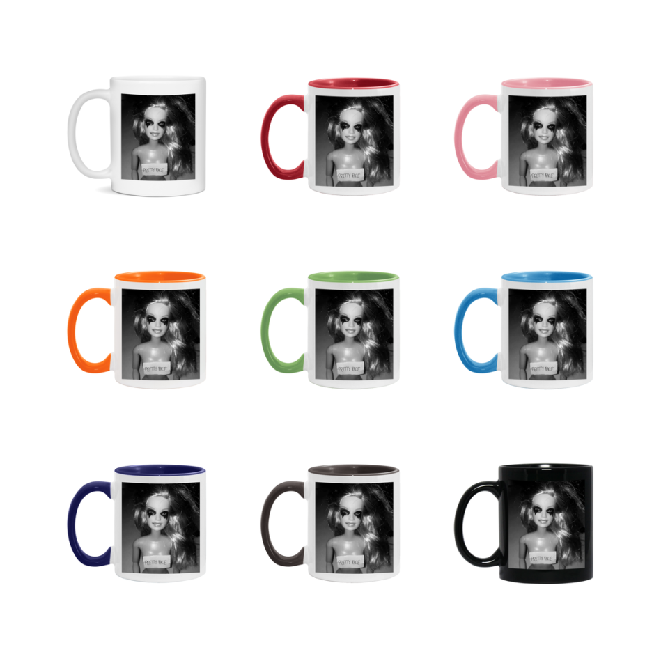 Disgusted Doll Face Mug, Funny Doll Face Meme Coffee Cup