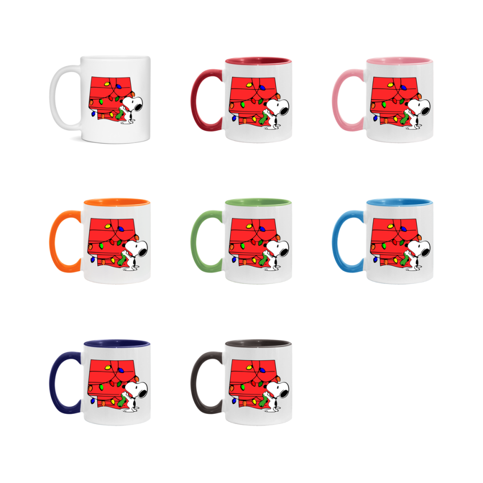 Peanuts Gang Christmas Mug, Snoopy Charlie Brown Holiday Coffee Cup, Ceramic Christmas Mug 11Oz Or 15Oz