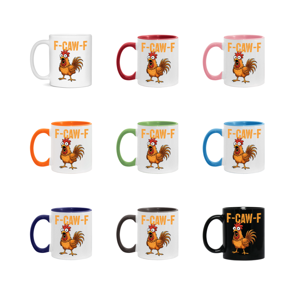F Caw F Mug, Funny Bird Coffee Mug, 11Oz Or 15Oz Ceramic Cup