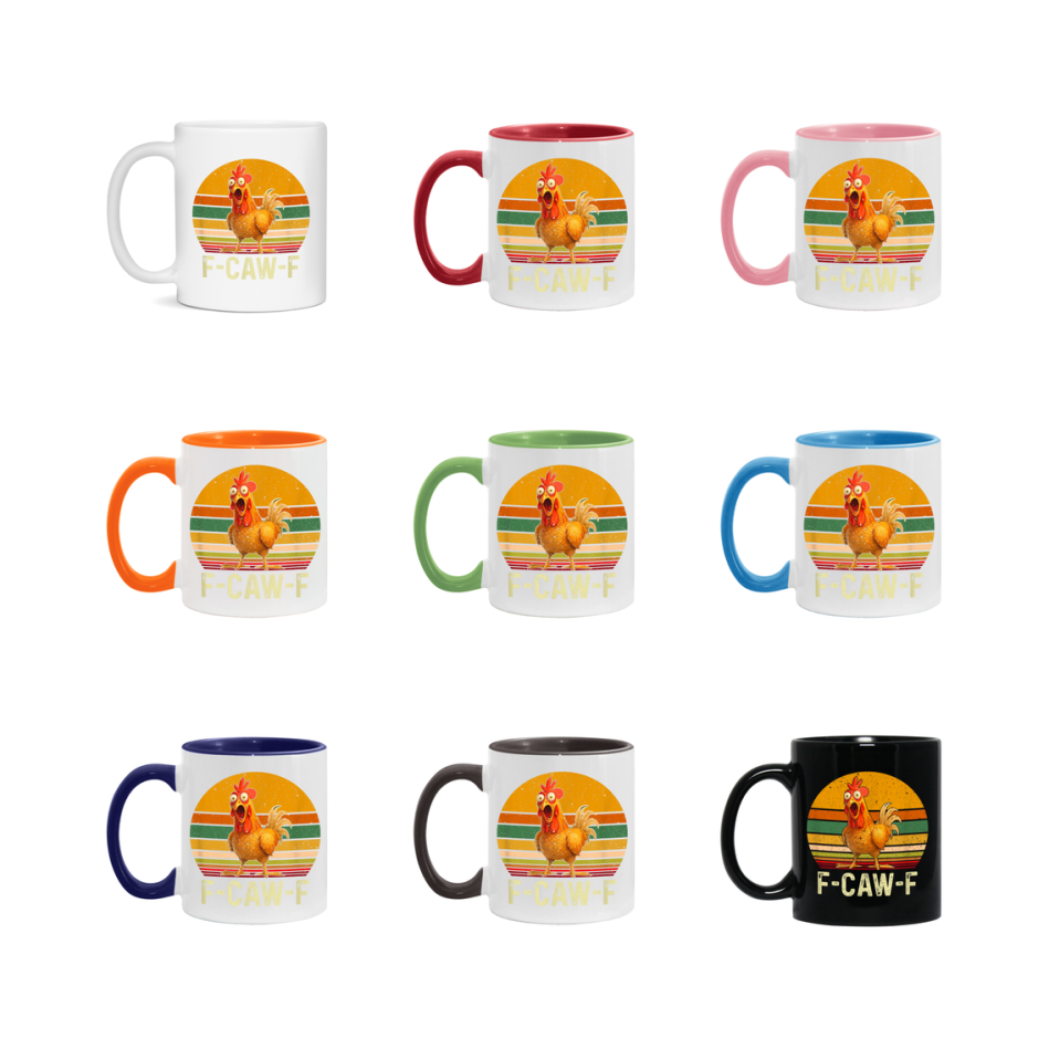 F Caw F Mug, Funny Bird Coffee Mug, 11Oz Or 15Oz Ceramic Cup