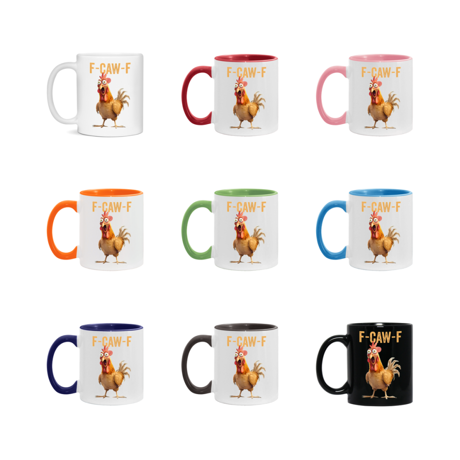 F Caw F Mug, Funny Bird Coffee Mug, 11Oz Or 15Oz Ceramic Cup