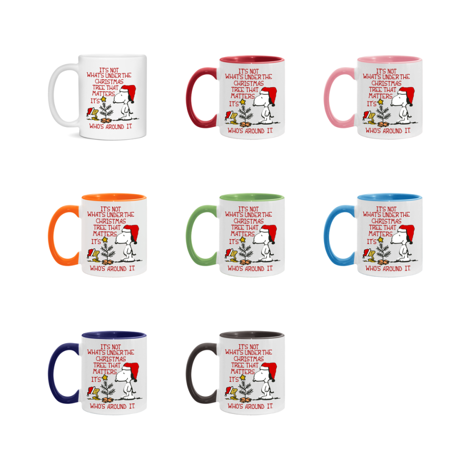 Peanuts Gang Christmas Mug, Snoopy Charlie Brown Holiday Coffee Cup, Ceramic Christmas Mug 11Oz Or 15Oz
