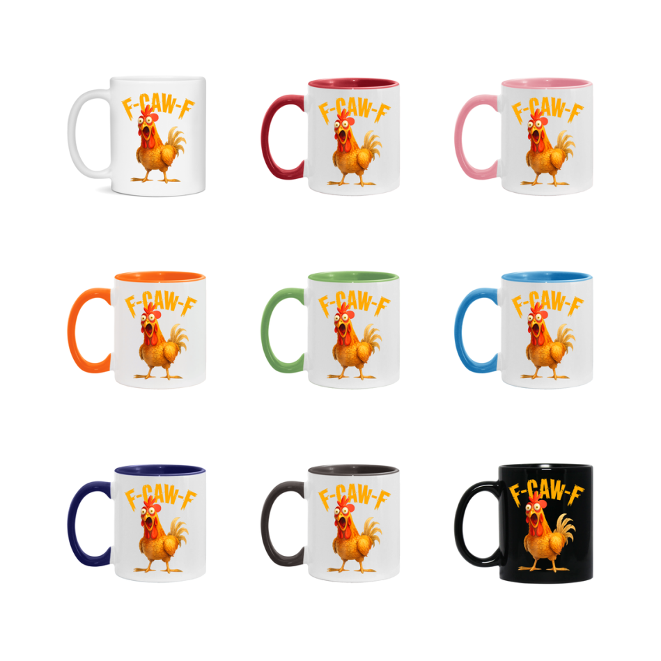 F Caw F Mug, Funny Bird Coffee Mug, 11Oz Or 15Oz Ceramic Cup