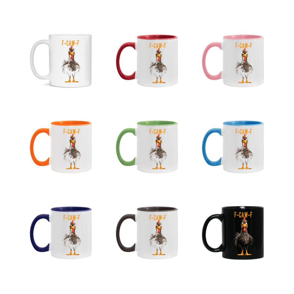 F Caw F Mug, Funny Bird Coffee Mug, 11Oz Or 15Oz Ceramic Cup